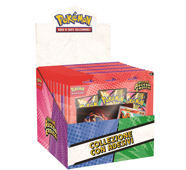 Pokémon Megaevoluzione Ascesa Eroica Collezione con Adesivi (Box 12x Confezioni) ITA