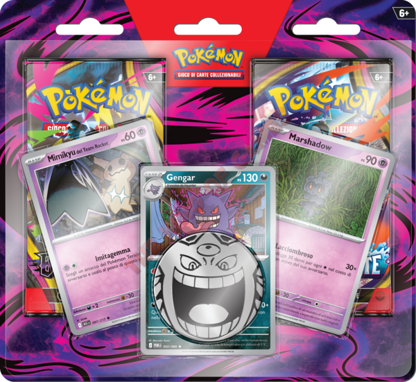 Pokémon Blister 2 Buste Gengar, Marshadow e Mimikyu ITA