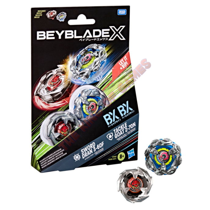 BEYBLADE-X - DUAL PACK - SWORD DRAN 3-60F & TACKLE GOAT 2-70N