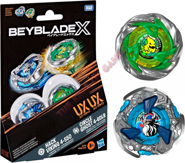 Beyblade X | Circle Ghost 4-60LR UX & Hack Viking 4-55O UX Dual Pack Set