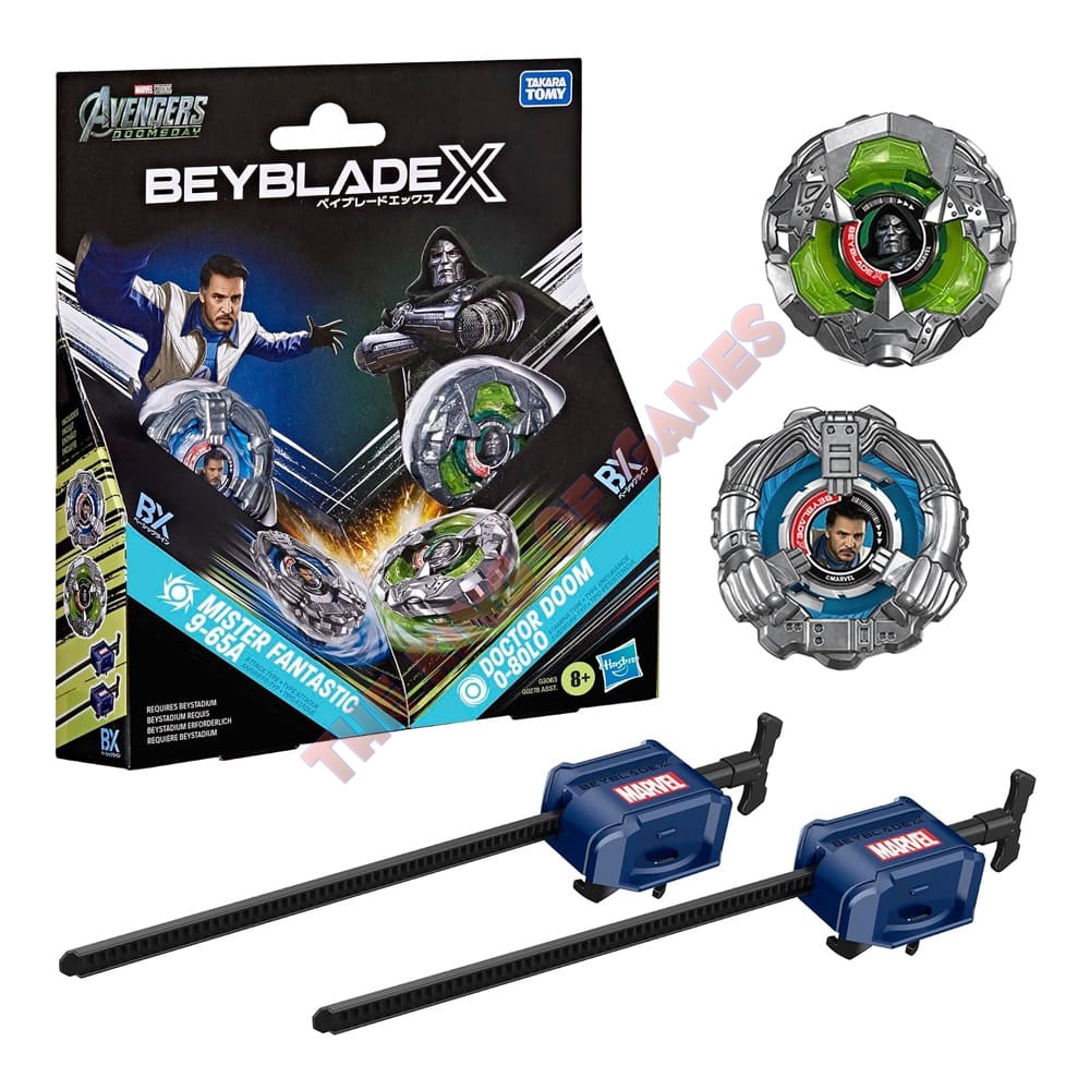 BEYBLADE-X - GLACIER BAY - MISTER FANTASTIC 9-65A DOCTOR DOOM 0-80L0