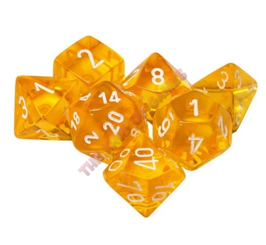 CHESSEX 7 Dice Set Translucent Yellow/white