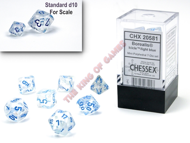 CHESSEX 7 Dice Mini Borealis