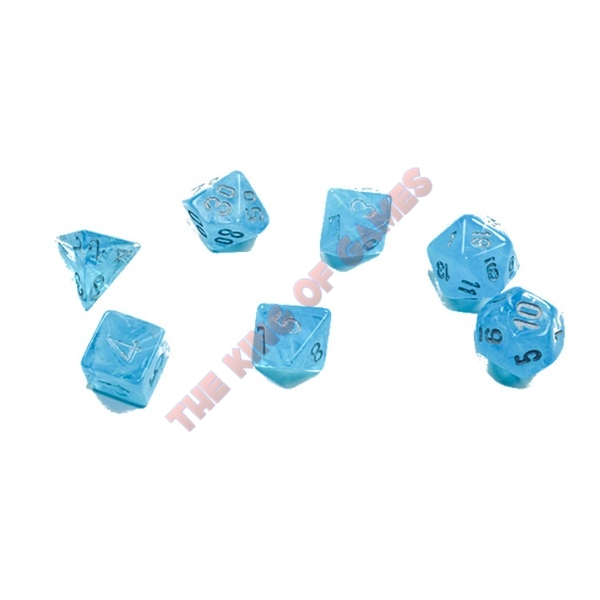 CHESSEX 7 Dice Mini Luminary Sky/Silver