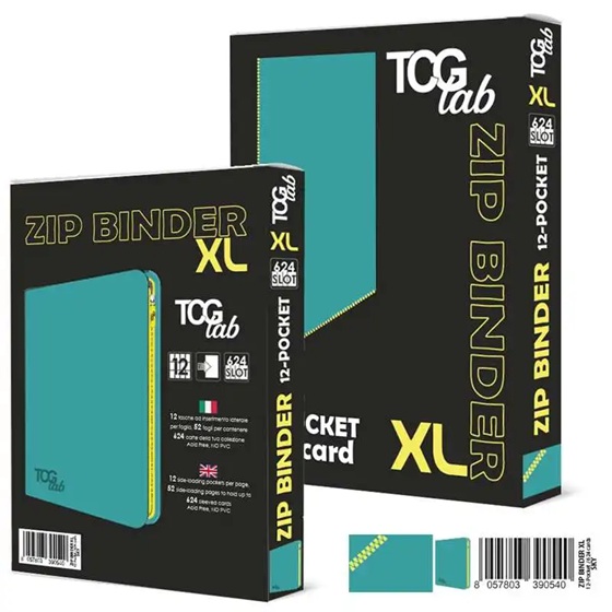 TcgLab 12-Pocket Trading card binder with zipper - 624 Sky - zip gialla