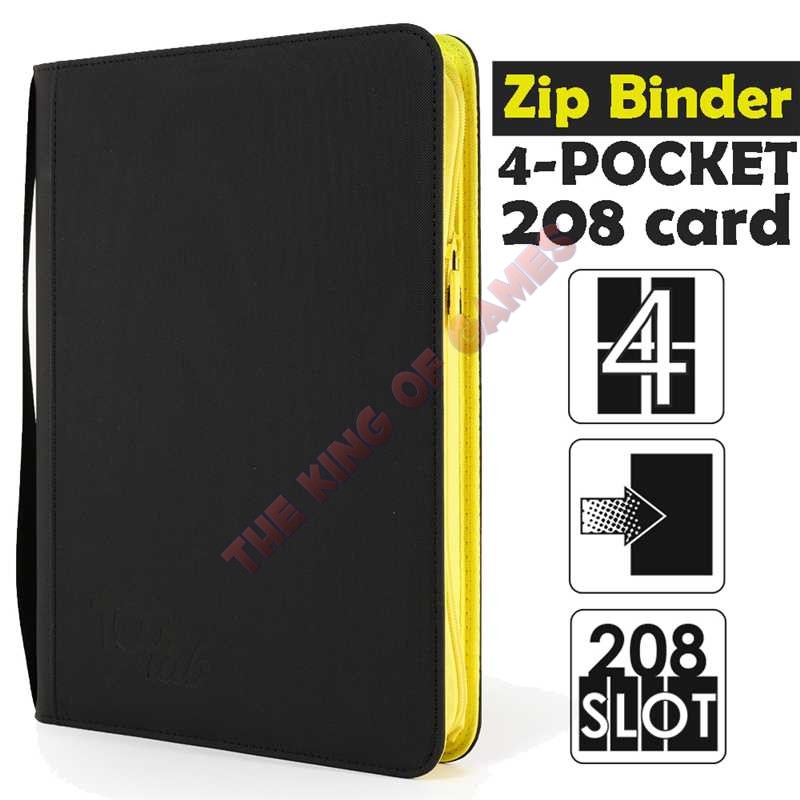 TcgLab 4-Pocket Trading card binder with zipper - 208 Nero - zip Gialla