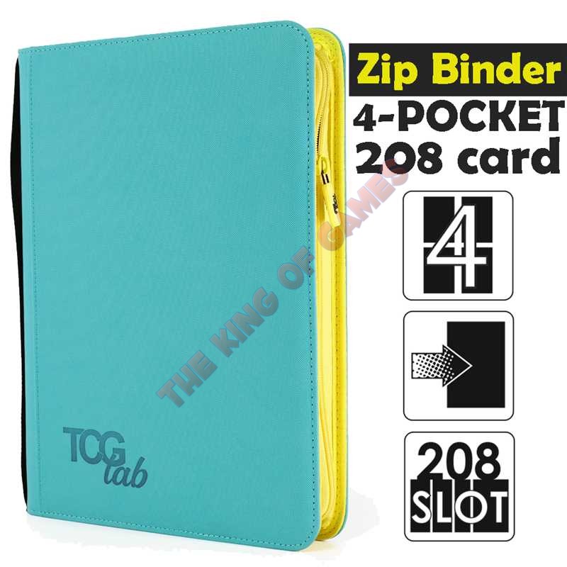 TcgLab 4-Pocket Trading card binder with zipper - 208 Celeste - zip Gialla