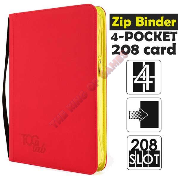 TcgLab 4-Pocket Trading card binder with zipper - 208 Rosso - zip Gialla