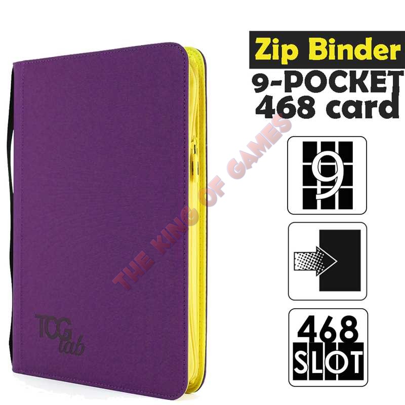 TcgLab 9-Pocket Trading card binder with zipper - 468 Purple - zip gialla