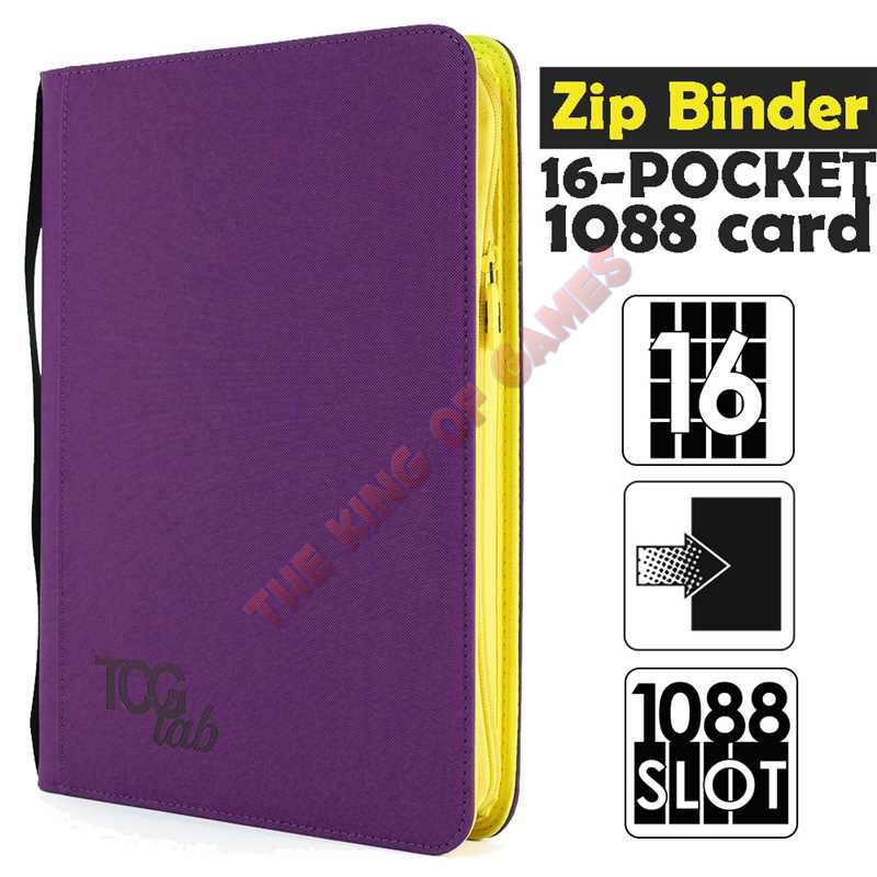 TcgLab Zip Binder - 16 Pocket XXL - 1088 slot - Purple/Purple - Zip Yellow