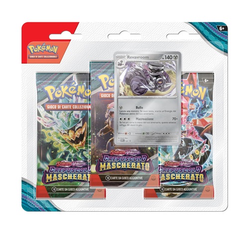 Pokémon Scarlatto & Violetto Crepuscolo Mascherato Blister 3 Buste + Promo Revavroom ITA
