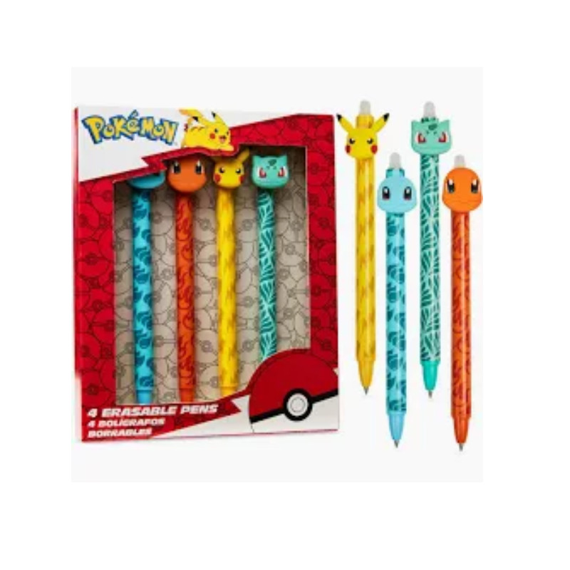 Pokémon Penna Cancellabile Assortita (Pikachu/Squirtle/Bulbasaur/Charmander)