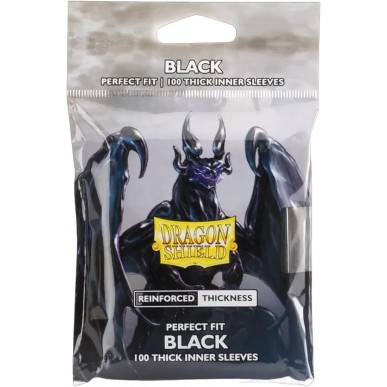 Dragon Shield Standard Perfect Fit Inner Sleeves - Thick Inner - Black (100)